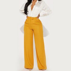 Fashion Nova Feeling Focused Trouser - Mustard